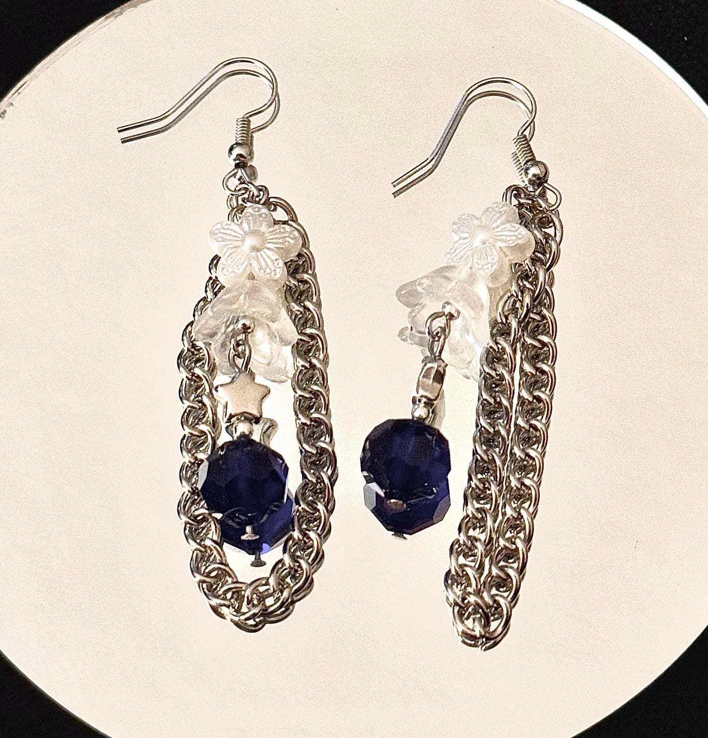 Star Flower Chain Earrings